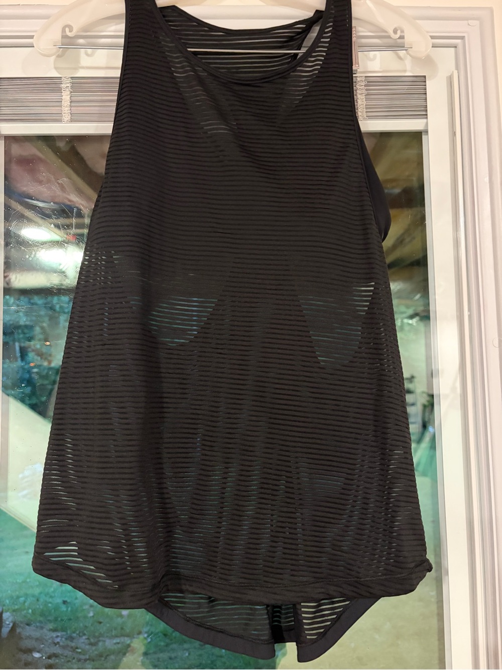Lululemon Black Fully Flexed 2-in-1 Tank Top Size 8 Strappy Bra Mesh